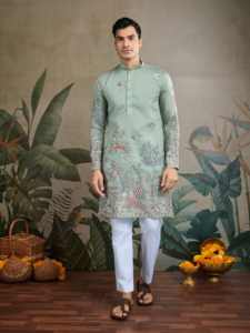 Bollywood Celebrity Style Premium Luxury Indo Western Ethnic Wear-Boda Compromiso Recepción Novio Sherwani para hombres - Product Image 4