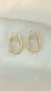 Leaf-Shaped Luxury Hoop <b>Earrings</b> for Women IGI Certified VVS VS E F Lab Grown Diamonds 10k 14k 18k Yellow <b>Gold</b> Plated - Product Image 4