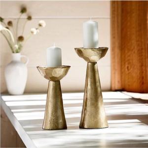 Bougeoir en métal en laiton avec design de formes de fleurs uniques forme et taille personnalisées métal doré brillant poli fini - Product Image 5