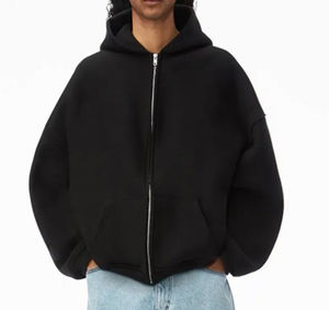 Sweat à capuche zippé personnalisé 500 GSM de haute qualité 100% coton à épaules tombantes pour hommes - Product Image 6