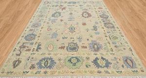 Tapis en laine Oushak noué à la main de qualité supérieure, écologique, antidérapant, lavable, à poils bouclés doux, 100% laine, pour sols, cuisine, bureau, usage domestique - Product Image 2