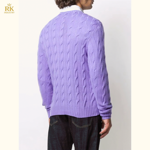 Suéter a cuadros de color para hombre, suéter de manga larga de punto suelto con cuello redondo y retazos de colores en contraste para hombre - Product Image 6