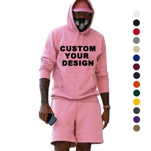 Conjunto de Sudadera con capucha y pantalones cortos estampados Faded Boxy Fit para hombre en tela de mezcla de algodón básico diseño de ropa de calle de peso pesado personalizado - Product Image 6