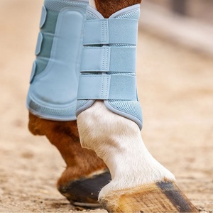 Botas de protección de tendones de caballo con malla, para equitación, equipo ecuestre, herramientas, color gris - Product Image 4