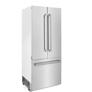 PRODUCTO CALIENTE 19,6 pies cúbicos. Refrigerador de puerta francesa integrado de 3 puertas con dispensador interno de agua y hielo