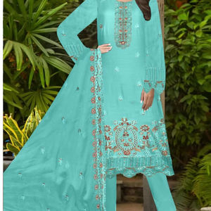 Ensemble Salwar Kameez pour femmes de couleur unie séchage rapide respirant pelouse tenue décontractée vêtements traditionnels pour femmes-style indien pakistanais - Product Image 3