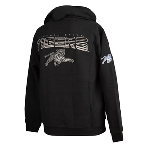 เสื้อฮู้ดดี้ผ้าฟลีซพิมพ์ลายสกรีนสีดำสำหรับผู้ชาย แบรนด์ Jackson State พร้อมโลโก้แบบกำหนดเอง - Product Image 2