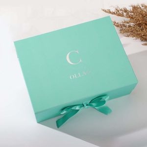 ชุดบรรจุภัณฑ์ของขวัญแบบพับได้เคลือบเงาสุดหรูกล่องกระดาษฟอยล์เคลือบเงาเคลือบเงาแบบหรูหรา - Product Image 4