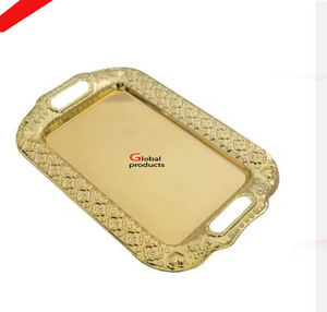 Plateau de service en acier inoxydable en métal fini argenté à l'aspect brillant pour le restaurant et le bar de l'hôtel - Product Image 3