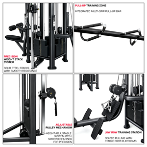Gimnasio Multifuncional de 8 Estaciones - Equipo de Entrenamiento de Resistencia y Fuerza para Todo el Cuerpo, Color Negro, Marca French Fitness, para Gimnasios - Product Image 3