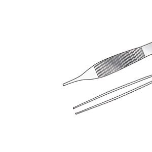 คีมหนีบเนื้อเยื่อ Adson ที่มีน้ำหนักเบา4.75นิ้วมาตรฐานปลายตรง1X2ฟัน1.5เครื่องมือผ่าตัดพื้นฐาน - Product Image 6