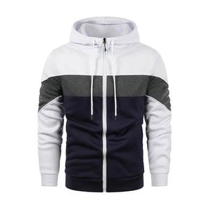 Sudadera con capucha de retazos con cremallera ajustada para hombre, sudadera informal deportiva para exteriores con estampado Digital de poliéster/algodón para verano - Product Image 2