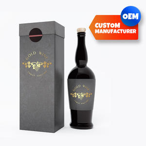 Tapa personalizada rígida de lujo y caja de embalaje de vino base con estampado dorado y opciones de diseño personalizado - Product Image 1