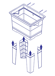 Mongardi Évier utilitaire monobloc en résine PP gris ciment 60x40x74mm avec vidange et kit de fixation inclus Fabriqué en Italie - Product Image 4