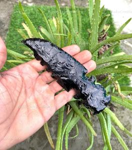 ชุดมีดหินออบซิเดียนดำทำมือคุณภาพสูง ใบมีดคริสตัล ชุดมีดหินตกแต่ง ของขวัญสำหรับตั้งโชว์บนแท่นบูชาทางจิตวิญญาณ - Product Image 3