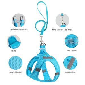 Harnais pour chien avec logo personnalisé Harnais pour chien léger Ensemble laisse réglable en nylon avec corde ronde - Product Image 2