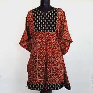 Caftán de una pieza Floral con cuello en V para mujer de talla libre, cómodo algodón ecológico, Sexy, vegetal, Paisley, Ajrakh, estampado, ropa de playa - Product Image 5