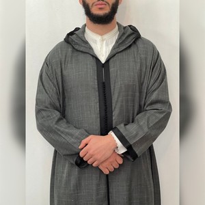 Túnica Marroquí para Hombre, Calidad Premium, Estampado Digital, Antiarrugas, Corte Holgado, Manga Larga, Poliéster, Abaya XXL, Hecha a Mano, Nueva - Product Image 1