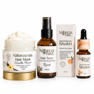 Natureza Raiz Repair Strength & Glow Trio Crème capillaire bio, tonique de croissance capillaire et sérum pour le visage - Product Image 1
