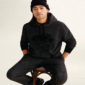 Sudadera con Capucha Negra para Hombre, Personalizada con Logotipo, Manga Larga, 100% Algodón, Bordada, Estilo Urbano, con Bolsillo, OEM, Venta al Por Mayor - Product Image 2