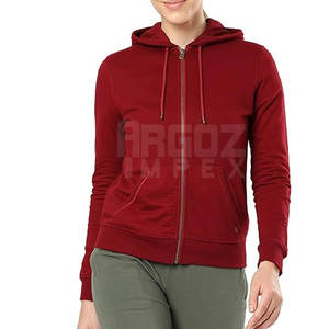 Sudadera con Capucha y Cremallera 100% Algodón Duradera para Mujer, Transpirable, Estilo Casual, Tallas Grandes, Invierno, con Logotipo Frontal, Oferta Online - Product Image 1