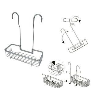 Cesto sospeso in acciaio cromato, 1 altezza. 280 x 105 x 335 mm. - Product Image 3
