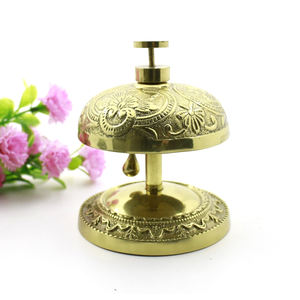 Campana de escritorio de hotel Vintage más vendida, modelo de latón con acabado brillante para servicio de recepción, impresión personalizada, regalo de Navidad - Product Image 3