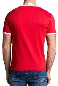 New Stylish <b>Red</b> Custom Printed <b>Men's</b> <b>T</b>-<b>Shirts</b> 100% Combed Cotton Worsted High Street Style Short Sleeve O-Neck Gym Workout - Product Image 2
