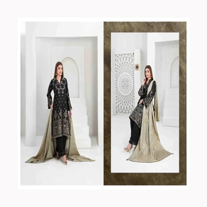 Tela de césped pakistaní de algodón 100% para vestidos de novia de alta calidad para mujeres y compras en línea de Salwar Kameez de trajes Desi - Product Image 2