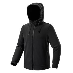 Sweat-shirt à capuche zippé léger coupe-vent à séchage rapide pour homme, coupe régulière, veste de sport à manches longues en polyester et coton - Product Image 3