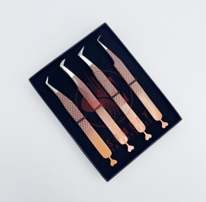 Pinzas de Extensión de Pestañas de Acero Inoxidable con Diseño de Corazón en la Parte Inferior, Agarre de Diamante y Punta Suave, Marca Somofy Enterprises - Product Image 5