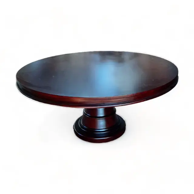 Mesa de jantar redonda de madeira A elegância das mesas grandes redondas Um elegante mobiliário para a sua casa Mesa de madeira grande redonda com diâmetro de 180 cm