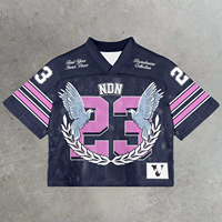 Camiseta de Fútbol Americano Valva Sports, Personalizable, OEM, 100% Algodón, Tejido Worsted, Corte Holgado para Hombre, Secado Rápido, Logotipo y Letras Personalizadas