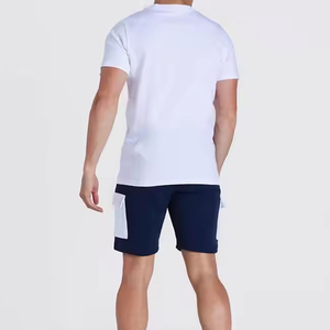 Custom <b>Acid</b> Wash Printed Cotton Fleece Tracksuits Contrast Colors Plain <b>Drop</b> Shoulder Sleeves Joggers Set Shorts Heavy Weight - Product Image 5