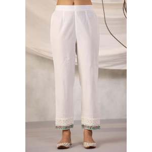 Pantalones Cargo de Pierna Recta y Corte Relajado Firdous Nasrine para Oficina, Pantalones Casuales Ligeros de Algodón con Cintura Elástica - Product Image 1
