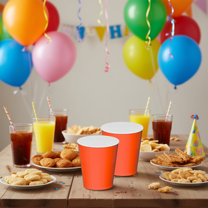 Gobelets jetables orange 270 ml pour fêtes, lot de 12 - Product Image 3