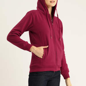 Sudadera con capucha con cremallera de color pesado para mujer hecha a medida de calidad superior, hecha de algodón y poliéster. - Product Image 4