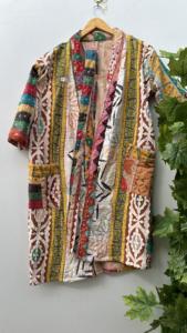 Abrigo de invierno Vintage más vendido para mujer, chaquetas Kantha de algodón multipatchwork hechas a mano, tela estampada de tamaño libre, Invierno acolchado - Product Image 6