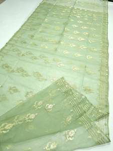 พิเศษ Deshi dhakai jamdani sharee ผ้า jamdani สีเขียวสีฟ้าสีแดงสีทองจากบังคลาเทศ - Product Image 3