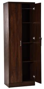 2 Door Engineered Wood <b>Wardrobe</b> <b>with</b> <b>Mirror</b> (Walnut Matte Finish) - Product Image 3