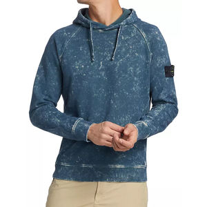 Sweat à capuche unisexe de style tendance délavé à l'acide de haute qualité 100% coton personnalisé conçu poches kangourou hiver-numérique teint en plaine - Product Image 3