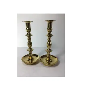 仿古婚礼金黄铜蜡烛台锥形金属蜡烛棒，用于手工热卖产品