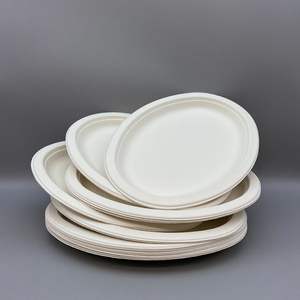 6 Inch Wholesale <b>Disposable</b> Round Bagasse <b>Plate</b> Microwave-Safe Heat-Resistant - Product Image 4