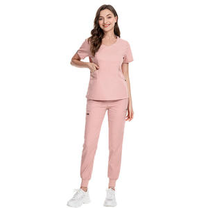 Uniformes médicos OEM personalizados unisex con cuello en V uniformes de hospital al por mayor pantalones de punto traje con logotipo para enfermeras médicos pacientes - Product Image 3