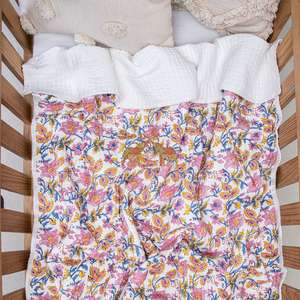 Nueva Colección de Mantas para Bebé con Estampado Floral de Algodón, Manta de Bebé con Estampado a Mano Personalizado - Product Image 2