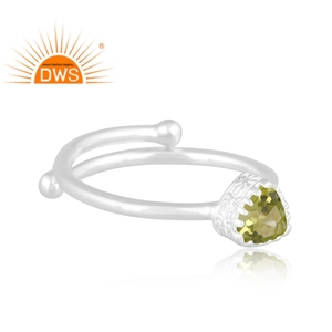 Venta caliente 925 plata esterlina fina peridoto natural piedra preciosa anillo apilable fabricante de joyería personalizada - Product Image 3