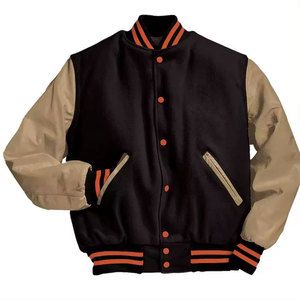 Chaqueta con letras y mangas de cuero de lana personalizada de alta calidad con bordado para mujer Chaquetas universitarias cortas - Product Image 6