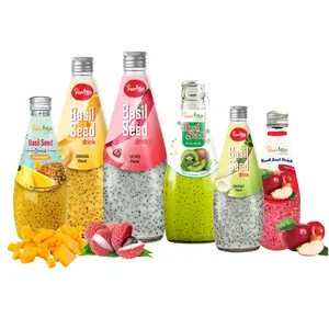 Basil Seed Drinks 290ml Glass Bottle From Interfresh Vietnam best price available for OEM and ODM
