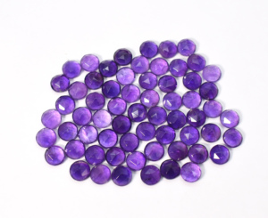 Améthyste naturelle ronde facettée taille rose 115,85 carats 65 pièces 8 mm lot - Product Image 1