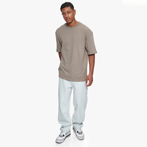 Camiseta Extra Grande de Alta Calidad para Hombre con Estampado Personalizado, 100% Algodón, Antiarrugas, Transpirable, Diseño de Hombros Caídos, Patrón Sólido - Product Image 4